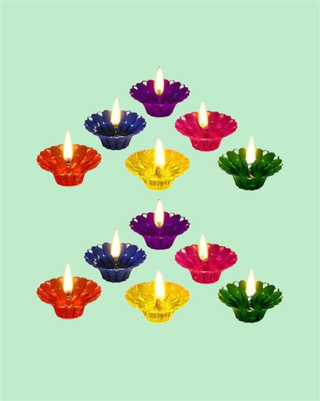 Set of 12 3D Reflection Diya