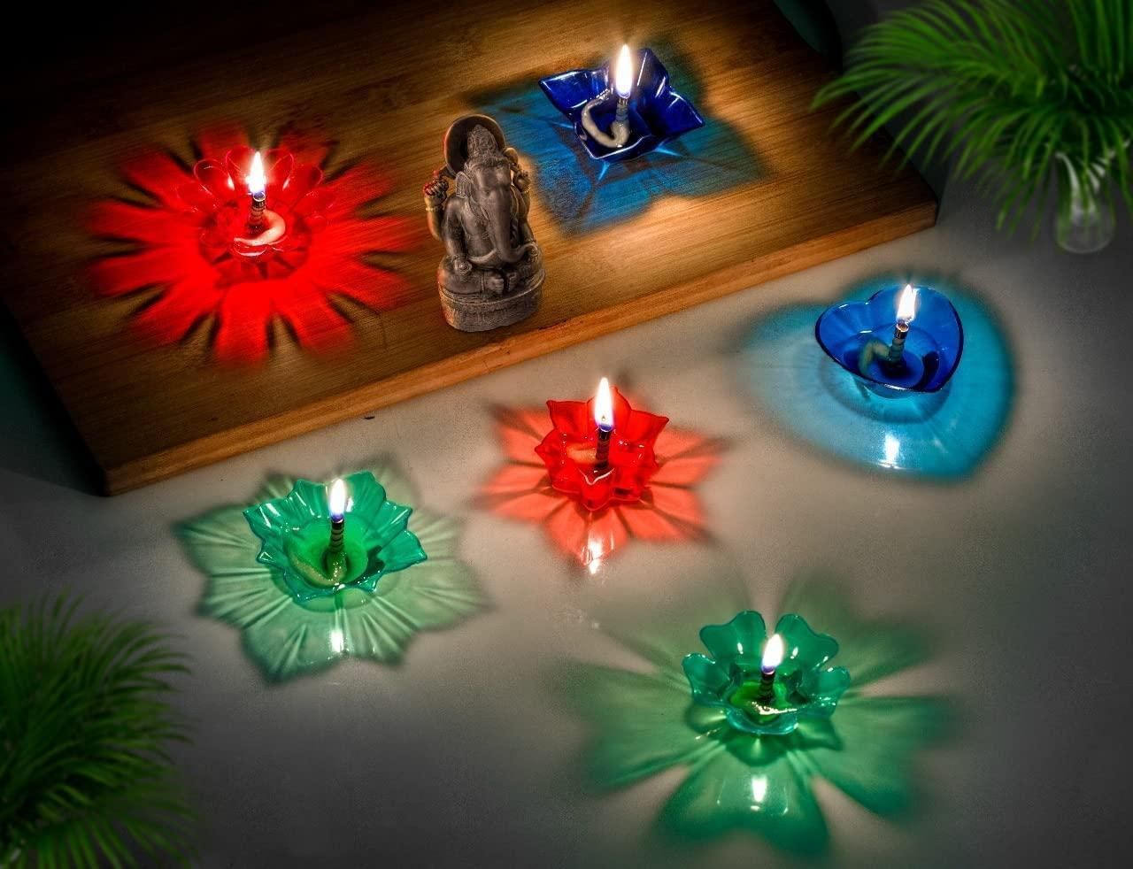 Set of 12 3D Reflection Diya
